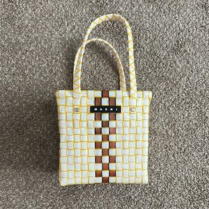 Marni Yellow and Brown Geometric Tote